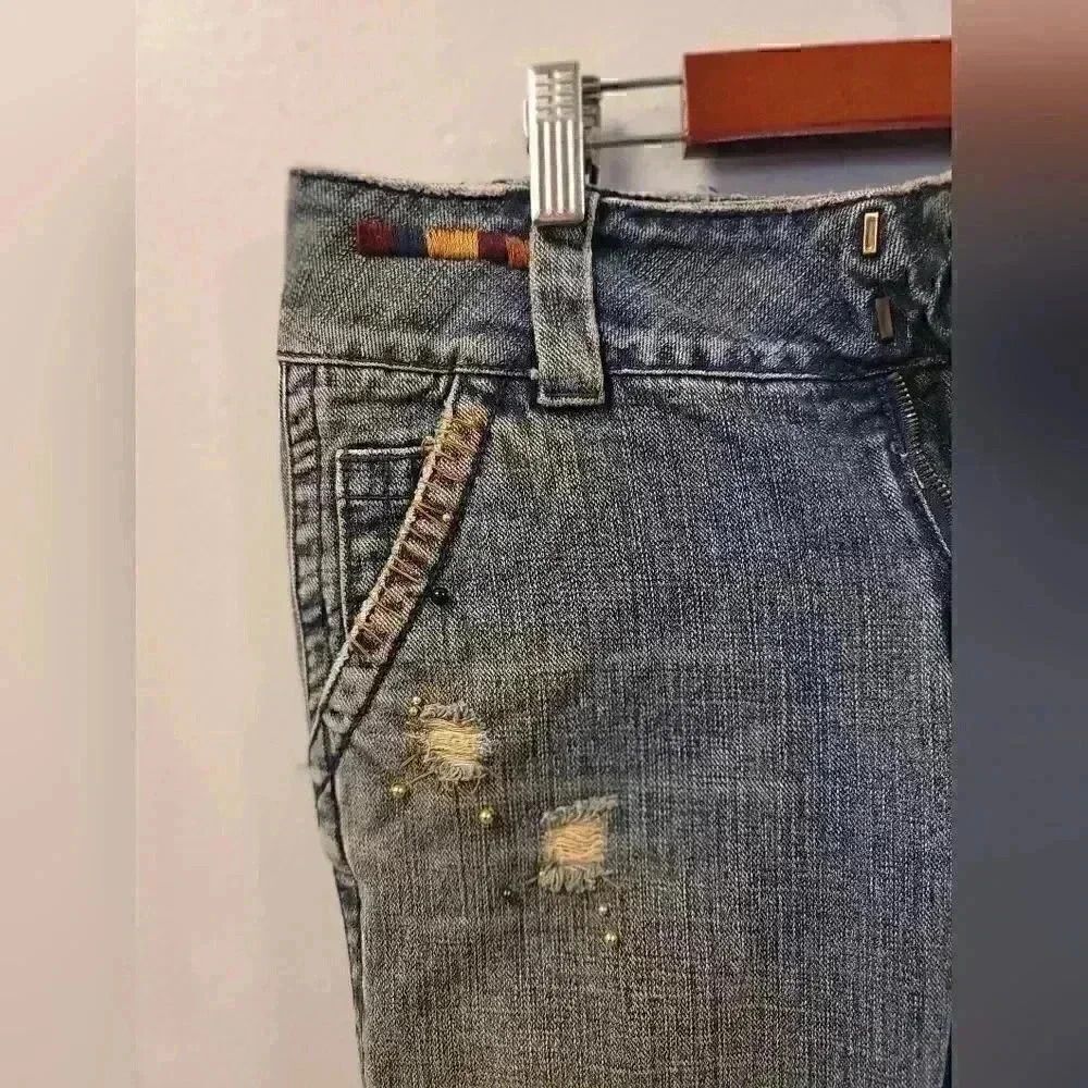 Rare Vintage Free People Patchwork Jeans Size 27 - Picture 3 of 13